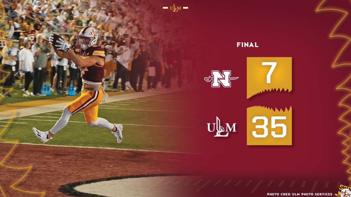 ULM_FB's tweet photo. #NICHvsULM #SunBeltFB https://t.co/1ngr6AH0Z1