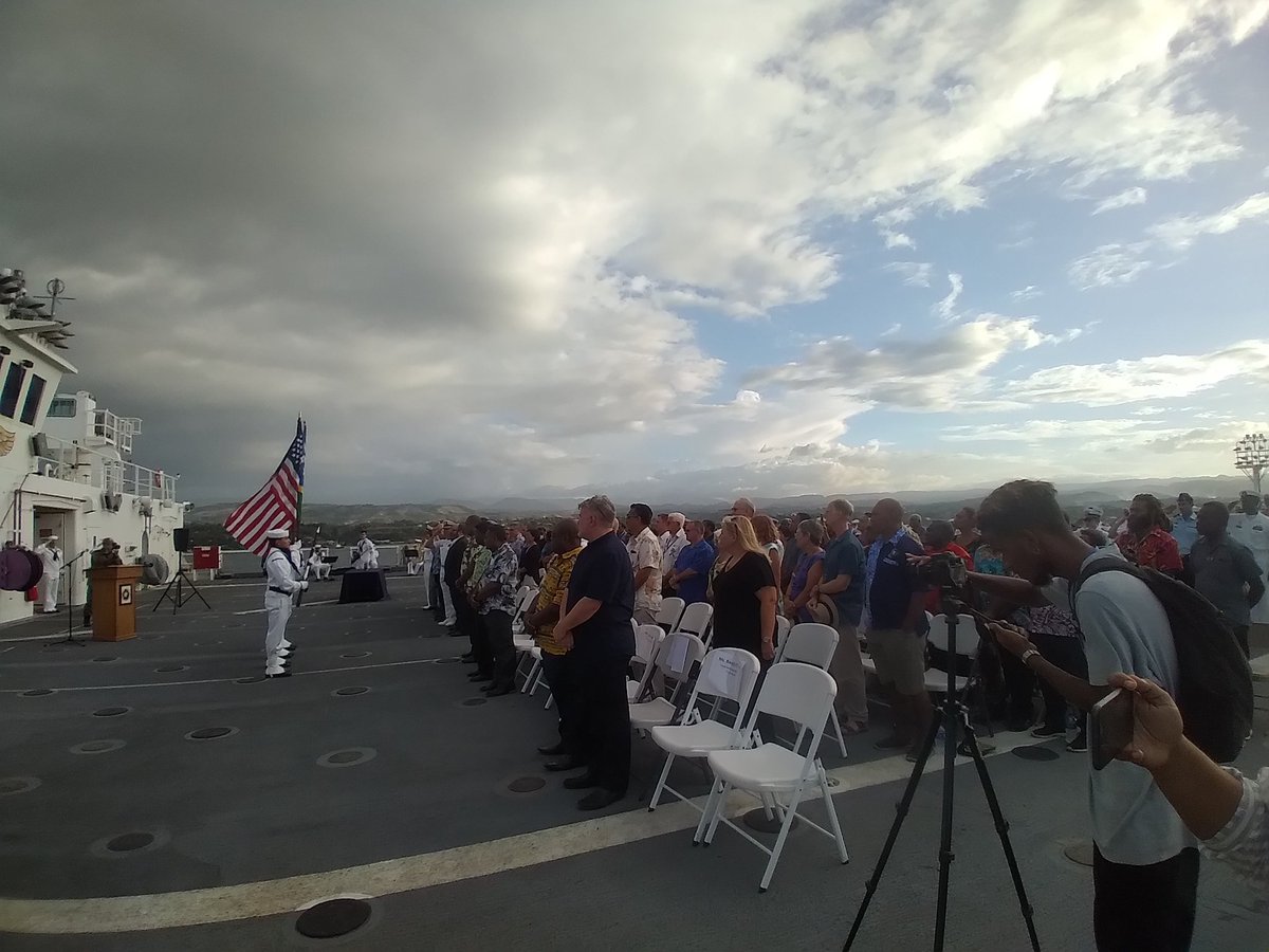 MPodokolo's tweet photo. US Naval Hospital Mercy and the Pacific Partnership 2022 team to 🇸🇧  successfully completed 2 weeks mission in 🇸🇧. https://t.co/XtEgFWj85J