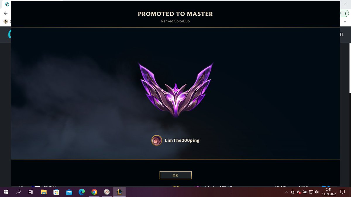 DestructorLim's tweet photo. After more than 2 years (including exping) I finally hit Master on NA server. Ping 116-120 these days. Currently altogether 6 Master+ accs. #roadtoLCS https://t.co/jxej22qvBO