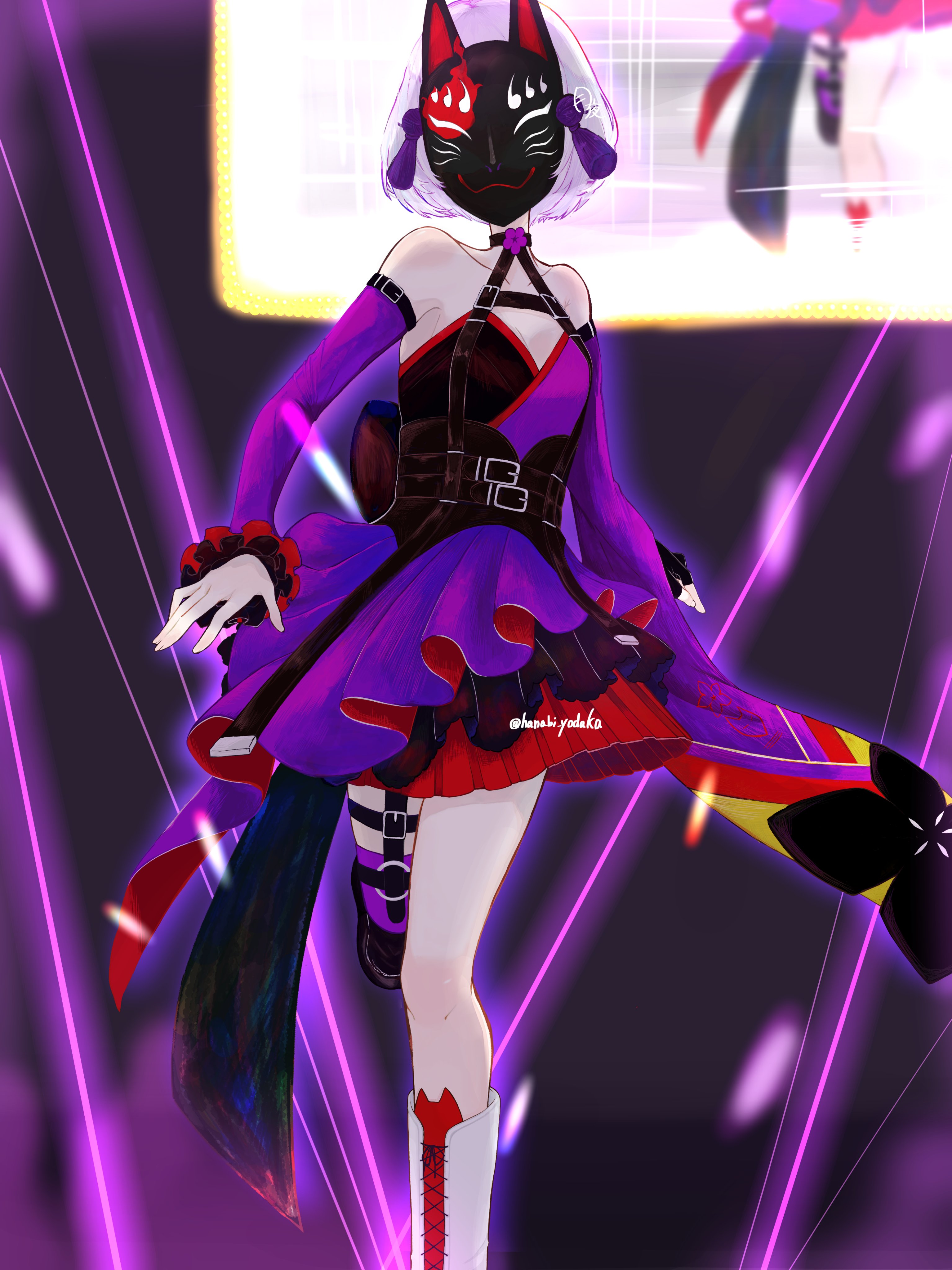 コンパス 狐ヶ咲甘色 ライブペイント2021 複製アート れい様専用