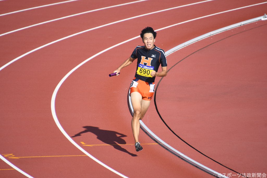 spohotf's tweet photo. 【 #日本インカレ】
◾︎男子4×400mR 予選
2組1着 法大(児玉-富田-濱野-地主) 3分08秒09

男子マイルリレーは全体4番目のタイムで予選を通過！悲願の優勝へ向け、決勝は14:55~スタート📣決勝は誰が走るのかにも注目です👀 https://t.co/yuWcgGVEXx