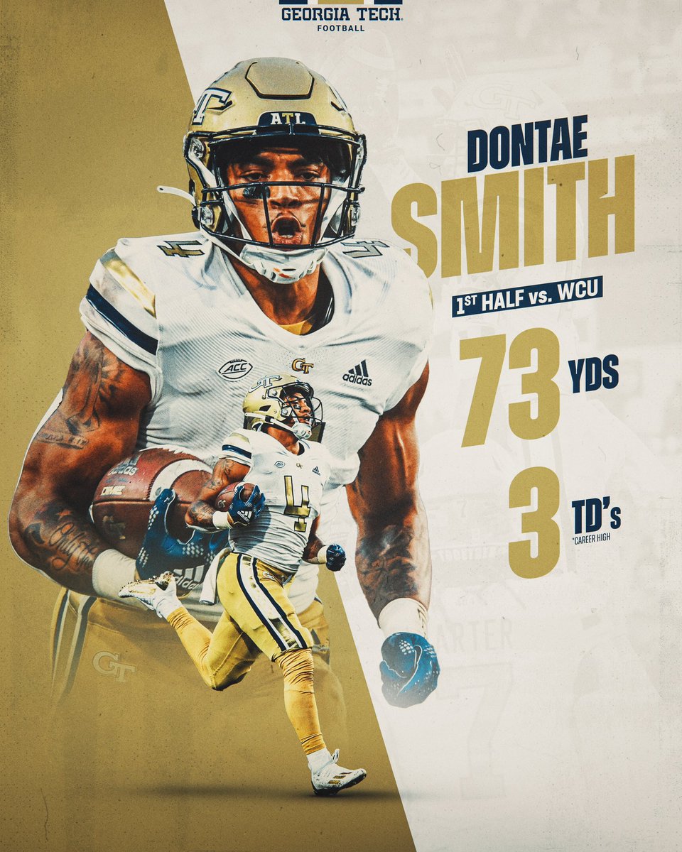 GeorgiaTechFB's tweet image. Have yourself a half, @dontaeksmith6 🤩

#4the404 /// #WCUvsGT