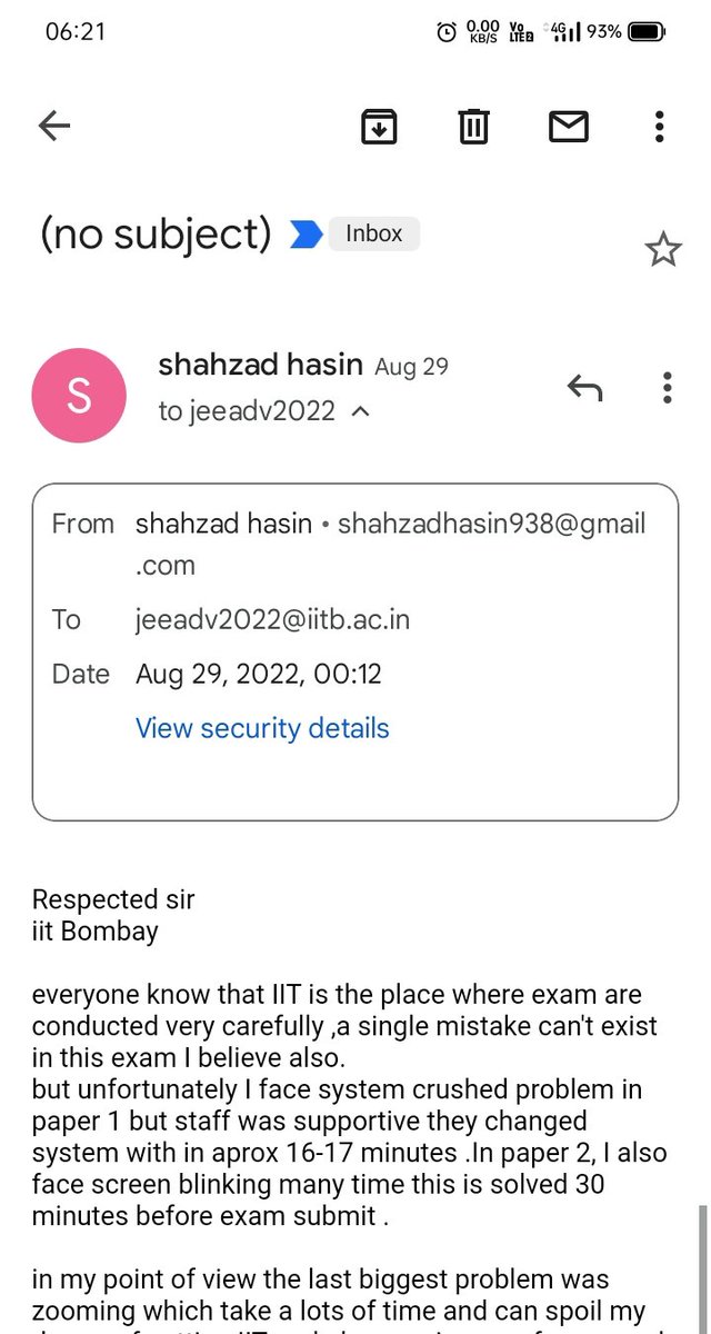 ShahzadHasin's tweet photo. #JEEAdvanced2022
I think something is happening wrong with me.
I should not say something like that.but I am not satisfied with IIT Bombay .
@iitbombay 
@iitdelhi 
@EduMinOfIndia 
What about these two
System crushed and 
Screen blinking. https://t.co/tX96xbPyg8