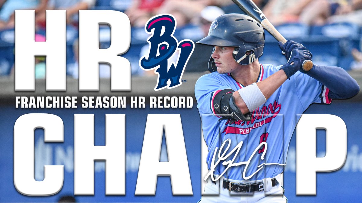Pensacola has a new home run champ!

With his 24th homer of the year, Griffin Conine passes Peyton Burdick for the top spot on the Blue Wahoos single-season home run charts!