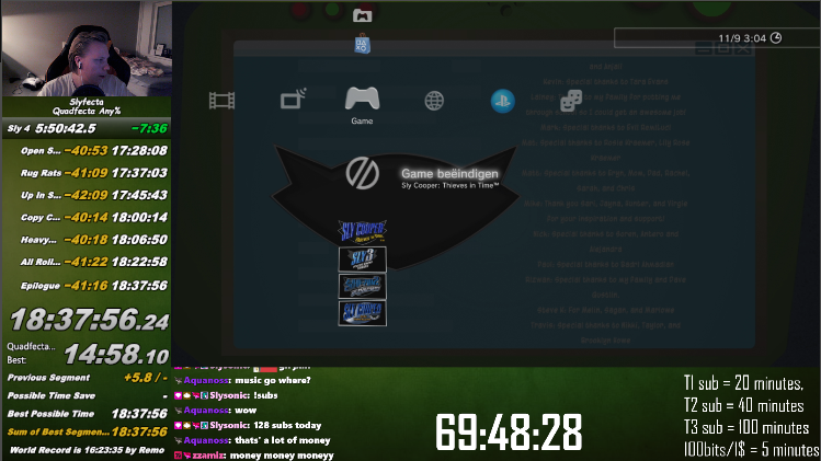 quadfecta done, subathon officially starting (: