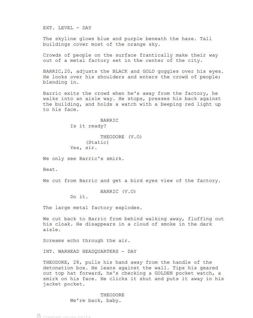 FemFilmmaker23's tweet photo. This is my first time participating in #firstpagefridays and my first time trying to actively be a part of the #writercommunity on here. 

Haven't dusted this off for a while. 

This is the first page of an animated steampunk pilot I crafted around Imagine Dragon songs. https://t.co/N8PWOliNXk