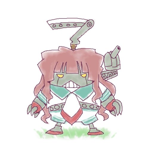 昔うろ覚えで描いた艦これの球磨ちゃんですが、うろ覚えすぎてネクタイの色配置が逆です。(h 