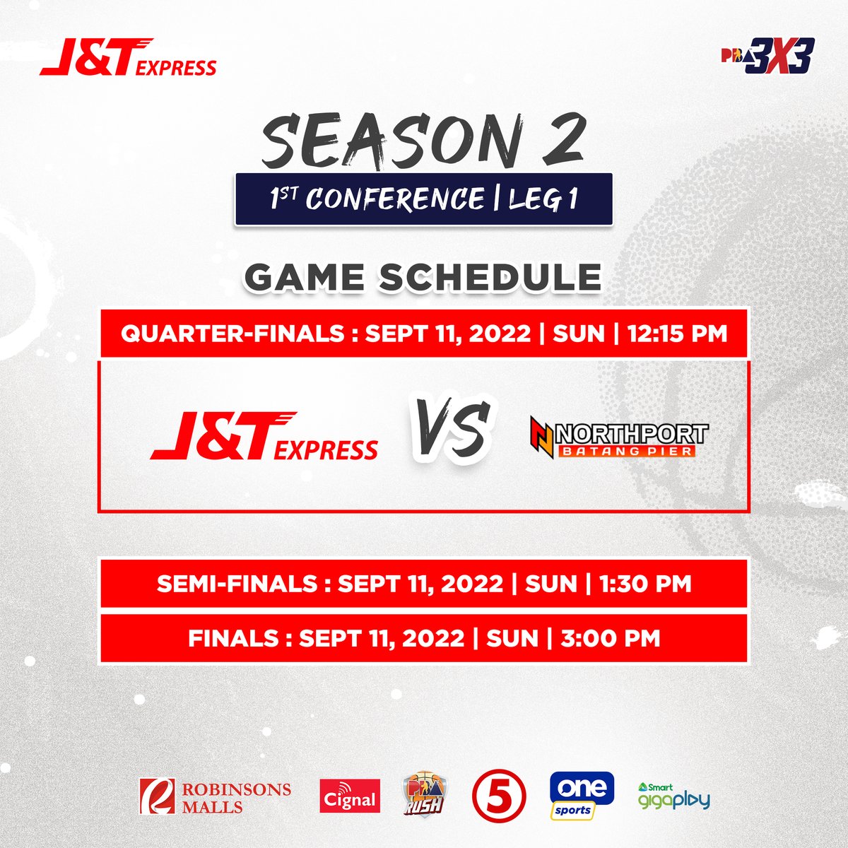 jntexpressph's tweet photo. We are back for the game, mga ka-J&amp;T! 🏀

Join us as we compete in the Quarter-Finals today. Ituloy-tuloy na natin ang laban na ito hanggang Finals! 💪🏆

J&amp;T, laban!

#JNTLaban
#LakasNgTatlo
#ExpressYourOnlineBusiness
#jntexpressph https://t.co/bAQaW3aWPL