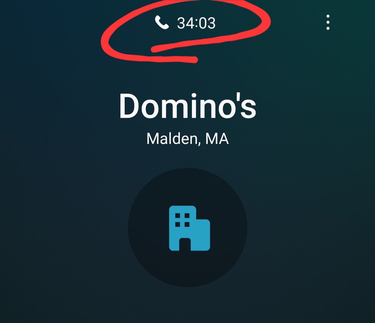 BobInBstn's tweet photo. @dominos This is how long I waited before finally hanging up. https://t.co/IvCGaJKnLT