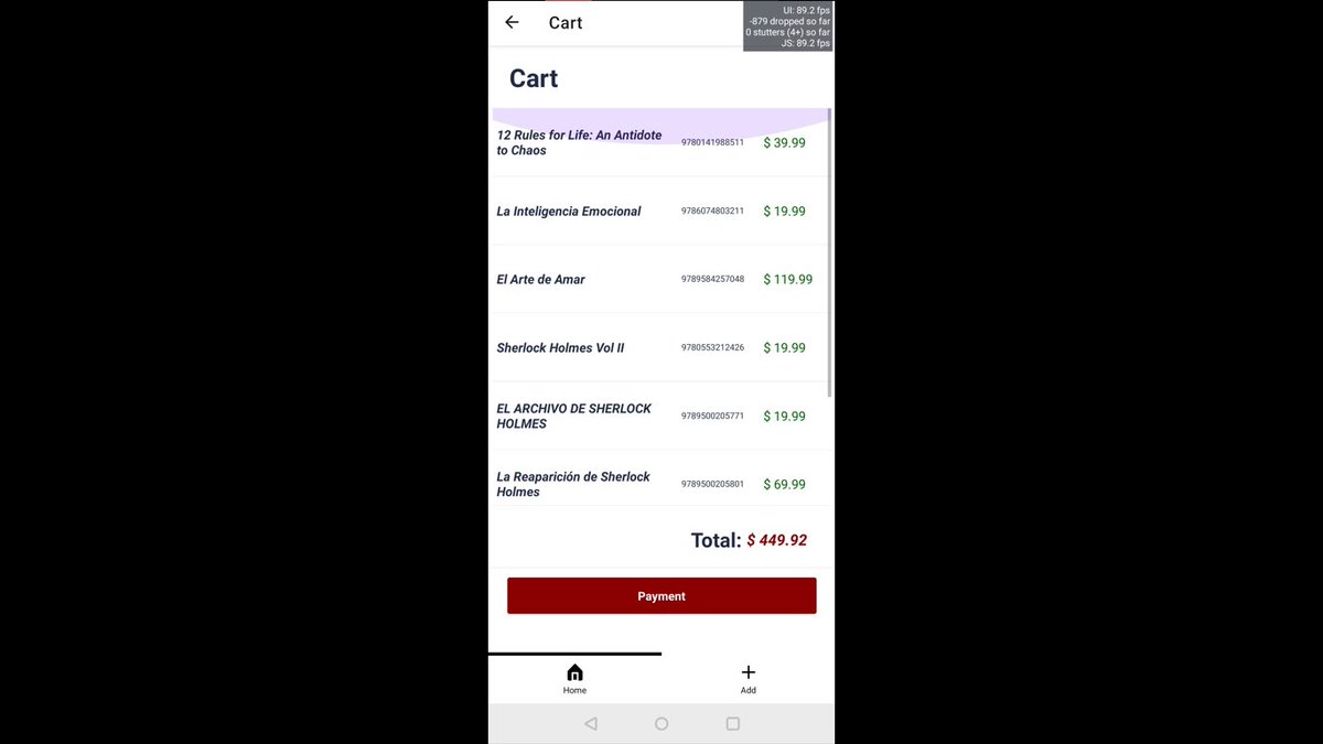 da8ah_tiber's tweet photo. Day 94/100: CartScreen done.
Presentando la lista de libros que se van a adquirir más su precio total correspondiente.
#100DaysOfCode #ReactNative #Typescript #Expo #UIKitten #MVVM https://t.co/QKYkp8QwYE