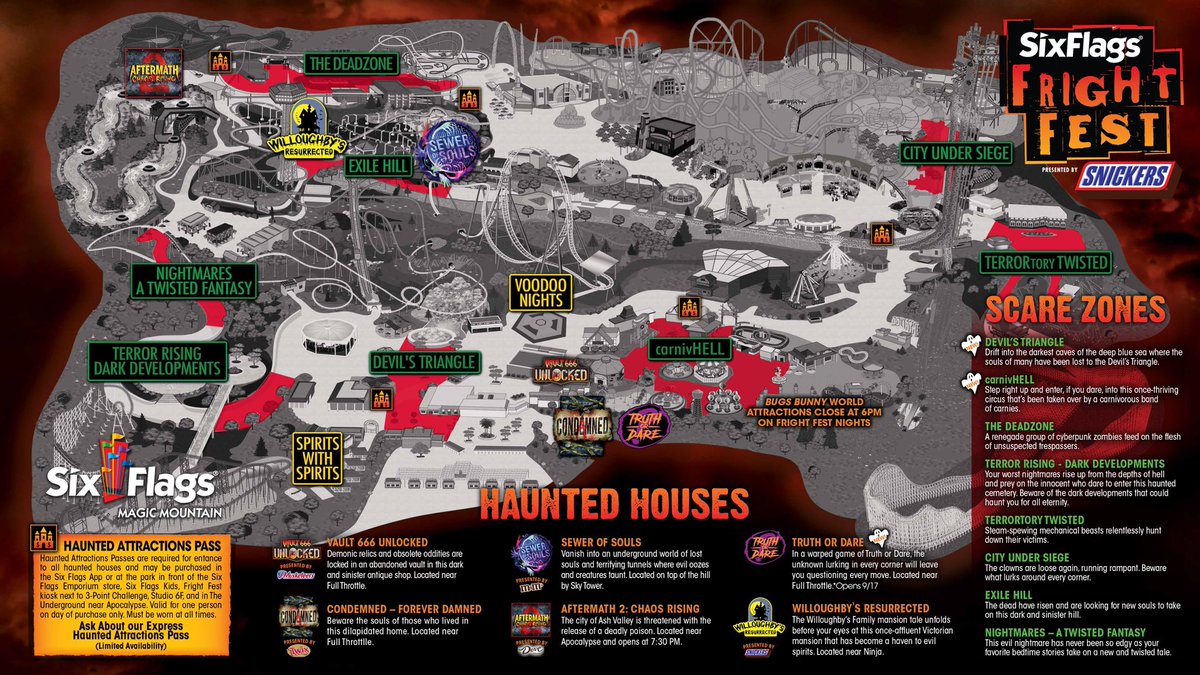 SFMagicMountain's tweet photo. We’re not scared of 🦁🐯🐻 but we’re scared of #FrightFest 😈 https://t.co/fTWvH5ebGX