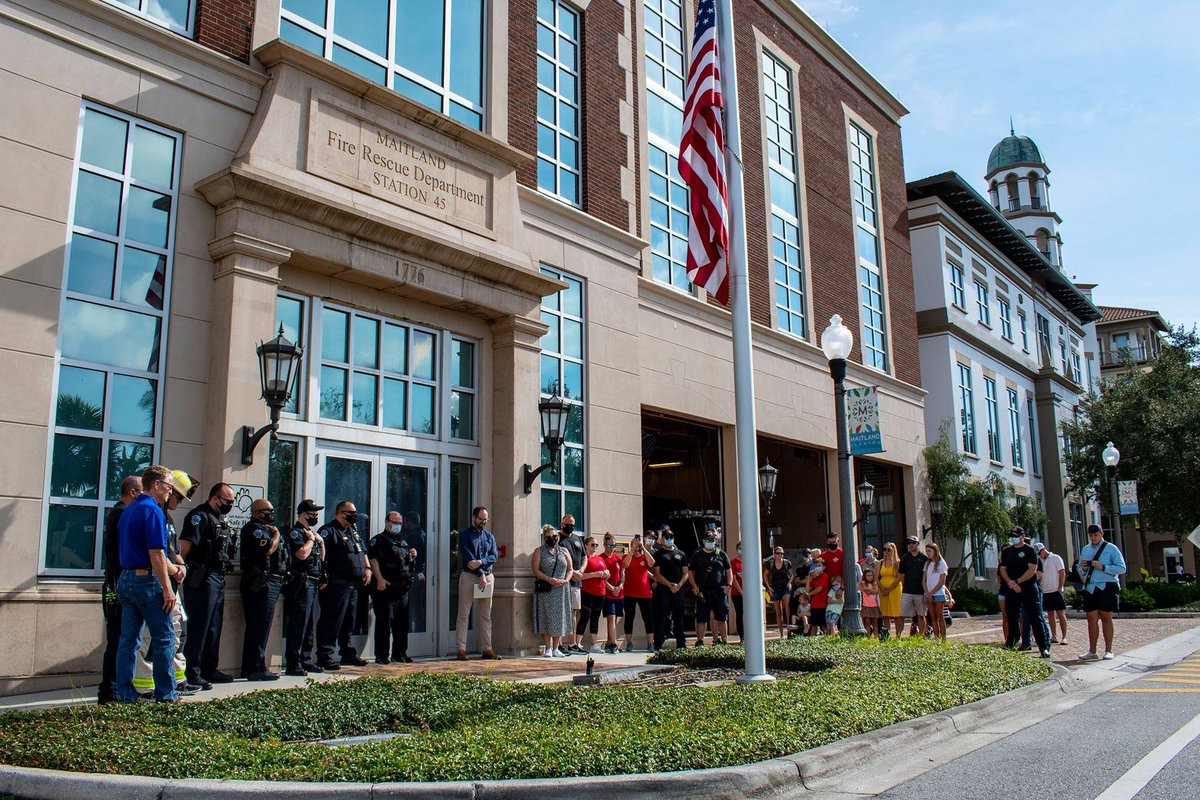 MaitlandFire's tweet photo. Maitland firefighters, police officers and city officials will gather Sunday, Sept. 11, to recognize victims of the 9/11 terrorist attacks. A brief ceremony will begin shortly after 9:45 a.m. in front of Fire Station 45, located next to Maitland City Hall at 1776 Independence Ln. https://t.co/H0WgsqzCfb