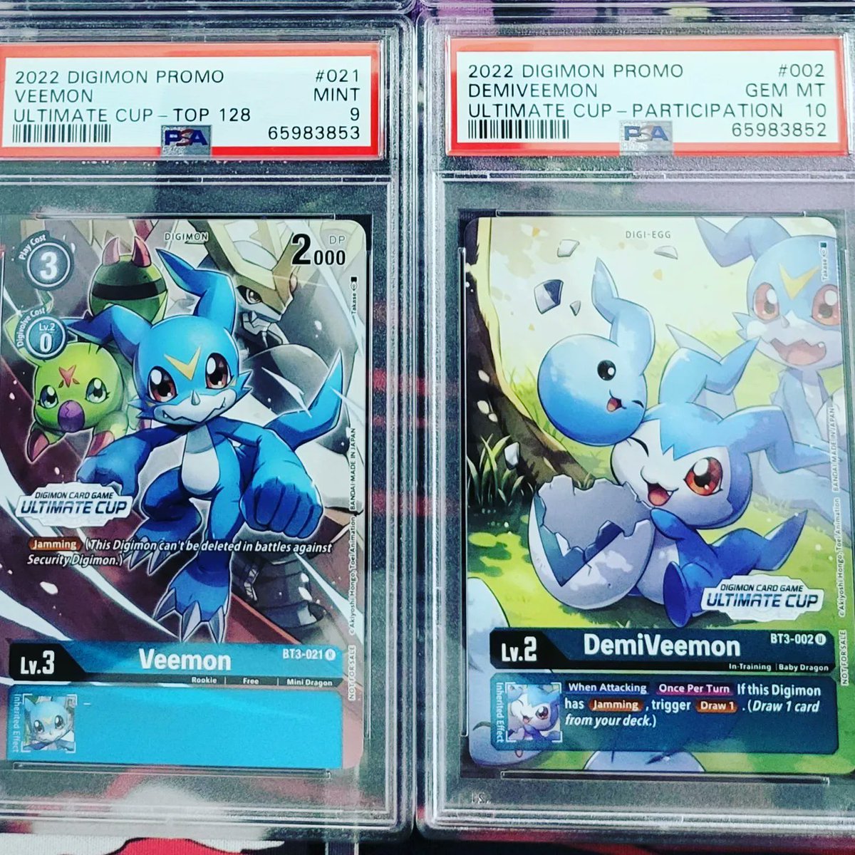 xMOONPIExAG's tweet photo. #PSA 1st ones graded currently pretty sweet ! #Digimon https://t.co/mKXmzVGeRL
