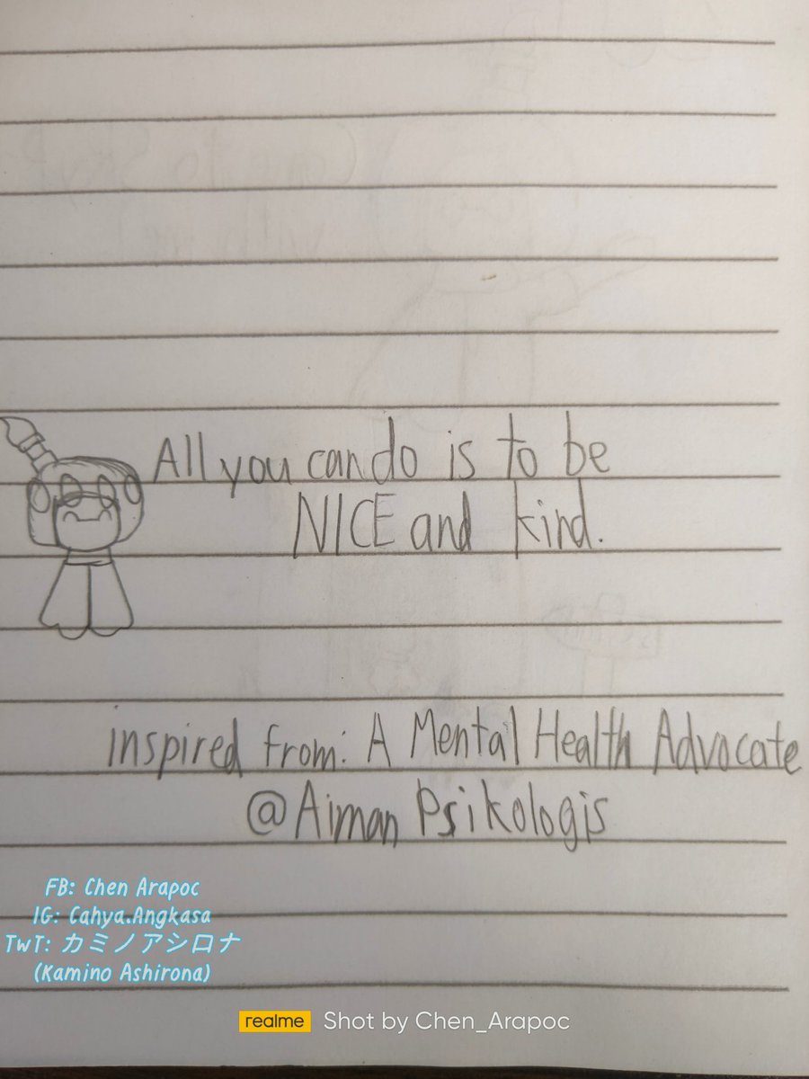 Chen_Arapoc's tweet photo. "We don't ever know that who has a disorders around us"
"Be careful whoever meet any person who has a disorders or not! Mental disorders are invisible mental illness inside of our body" https://t.co/outx0cXPgd