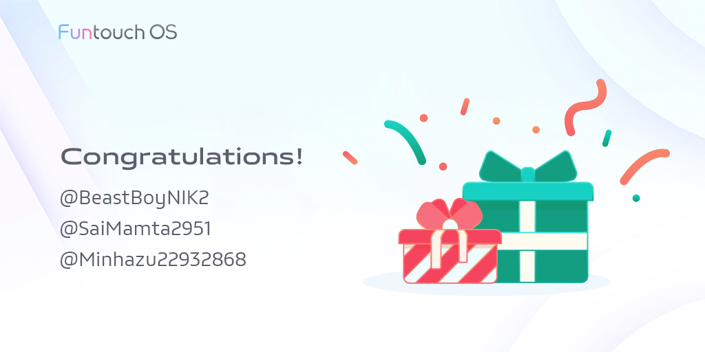 OriginOS_Global's tweet image. 🥳Congratulations!
@BeastBoyNIK2
@SaiMamta2951
@Minhazu22932868
😊If you don&apos;t win this time, don&apos;t worry.
😎There are many amazing contests in the near future! Stay tuned!
#vivo #FuntouchOS #BackgroundAndRecent #EasyTouchEasyFun