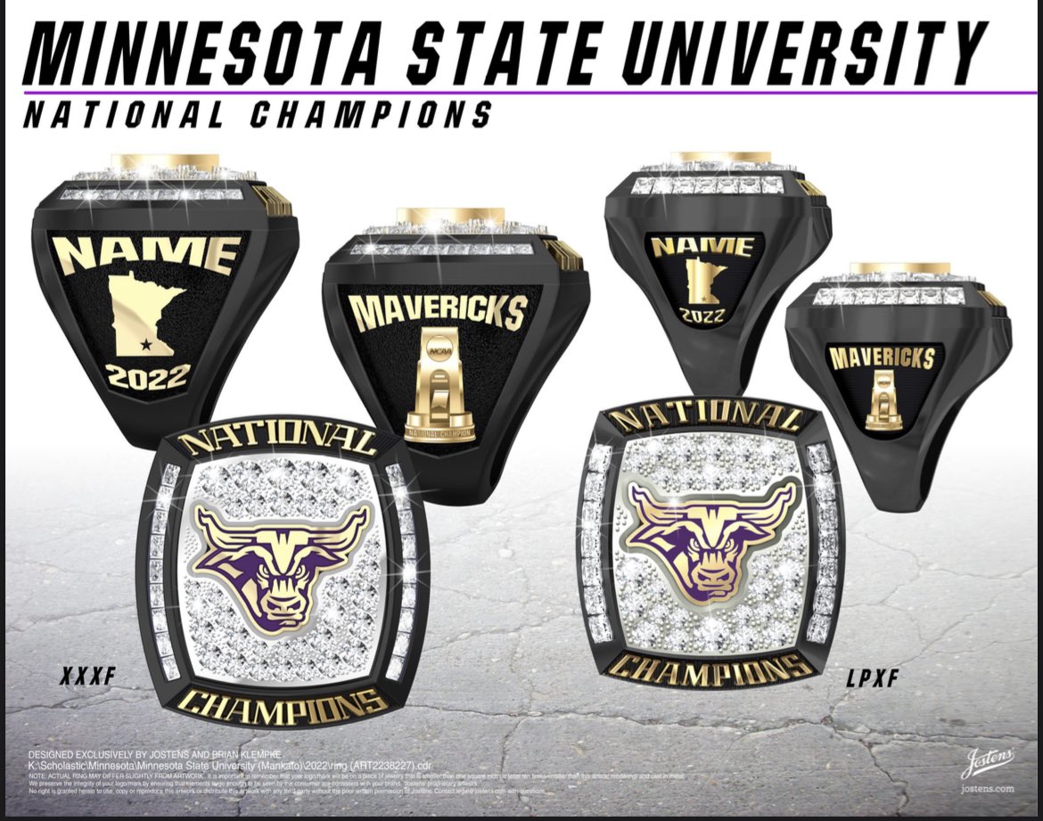 Ring us! 

The final celebration of the 2022 Indoor National Championship. 

Thanks to <a href="/MinnStFootball/">Minnesota State Football</a> for letting us on the field &amp; a nice win this evening! 

#NationalRingsOnly