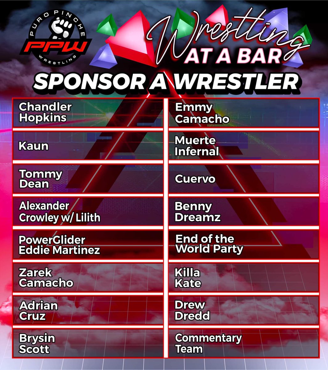 DNCDigital's tweet photo. Here's your chance to help with the show!! Contact @PPW_kingsville if you're interested in sponsoring one of the wrestlers or even me and my commentary partner!!

@TheYoungGun_CH @kaun @wrestlekate @acrowleyy_ @ACrex90 @_DrewDredd https://t.co/xi4NSvotR5