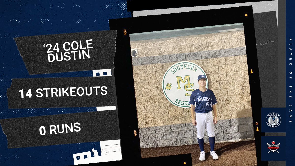 mwmavs's tweet image. 17U 🤠 Player of the Game with 14 Ks through 6 and 2/3rds innings @ColeDustin3 @HOATournaments #mwmavs #uncommitted #2024 #fallkickoff
