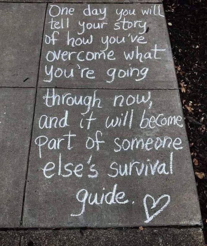 Take5SaveLives's tweet image. So very true! Our experiences and life stories can become a survival guide for someone else who is experiencing similar struggles. We all learn from some one else’s  experiences, especially when we share them honestly and from the heart.

#stories #helpingoneanother