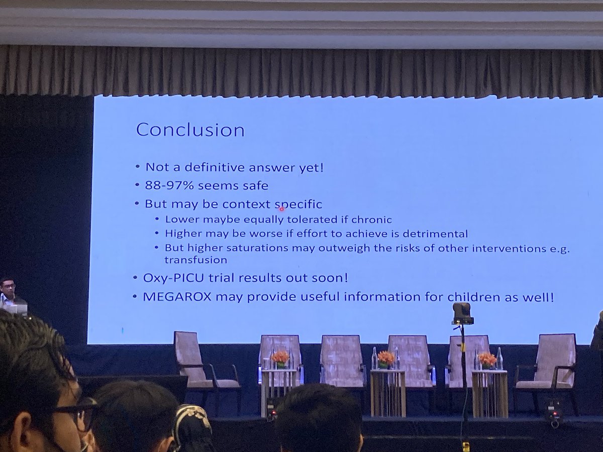 PravinPICU's tweet photo. @DrSamRay on the elusive ideal oxygen target for children in #PedsICU- hopefully some answers from @OxyPicu soon! #ASMIC2022 https://t.co/ur6X1ZrCpU