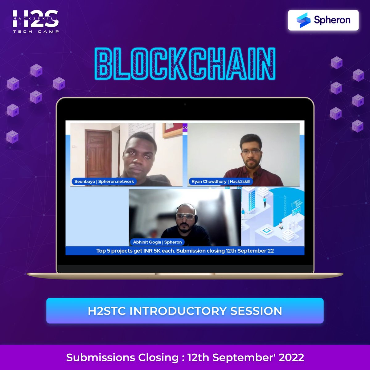 hack2skill's tweet image. Hack2skill Techcamp started yesterday with full force.🥳 We hosted an introductory session with our expert panel from @SpheronHQ .

📍 Note: Submissions closing 12th September, tomorrow.

Rewards and goodies 🎁 awaiting your successful completion of the #project.
#H2STC #techcamp