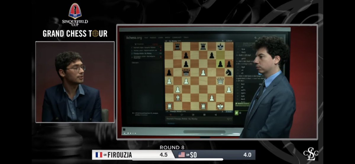 Hammad_Hussain's tweet photo. This piece was my fav chess analysis of all time. @AlirezaFirouzja’s depth of thinking and Alijandro’s ability to follow, enrich and build upon it - magic #SinquefieldCup2022 #GrandChessTour @NastiaKarlovich great broadcasting (shout out to the legends @polborta &amp; yasser) https://t.co/rqovtdWmuA