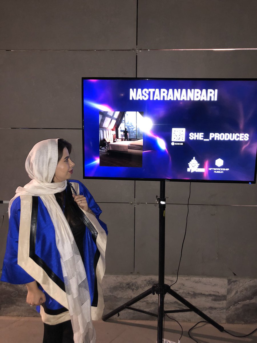 Good morning everyone 🥰
My artwork at the first NFT exhilition in iran 😌
#NFTTEHRAAN 
#NFTSPACESHIP