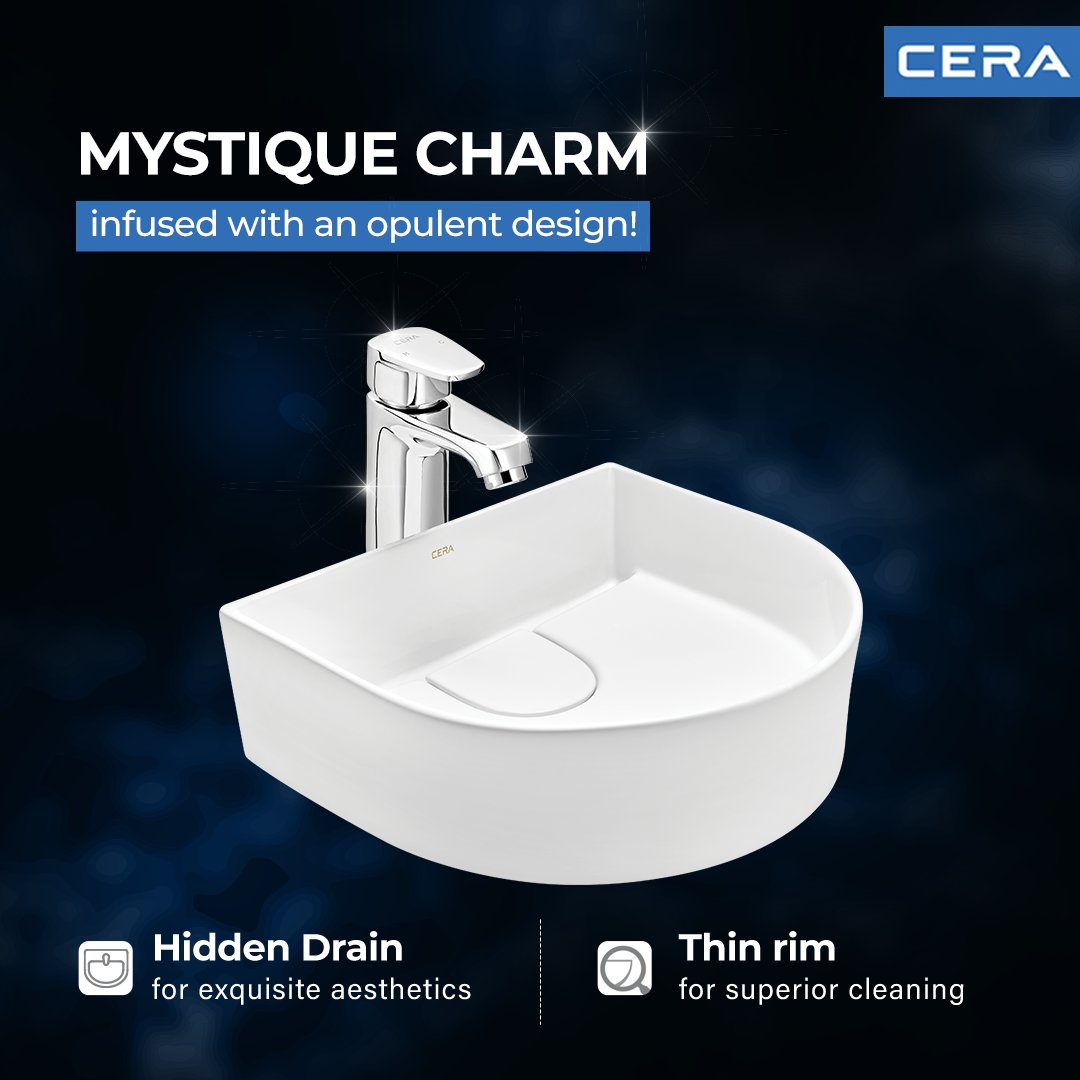 Cera_India's tweet image. Contemporary design, smooth curves &amp;amp; an invisible drain, the Chauvin washbasin is a masterpiece for your bath spaces!

#Washbasins #HiddenDrain #PremiumSpaces #ThinRim #StylishBathrooms #Cera