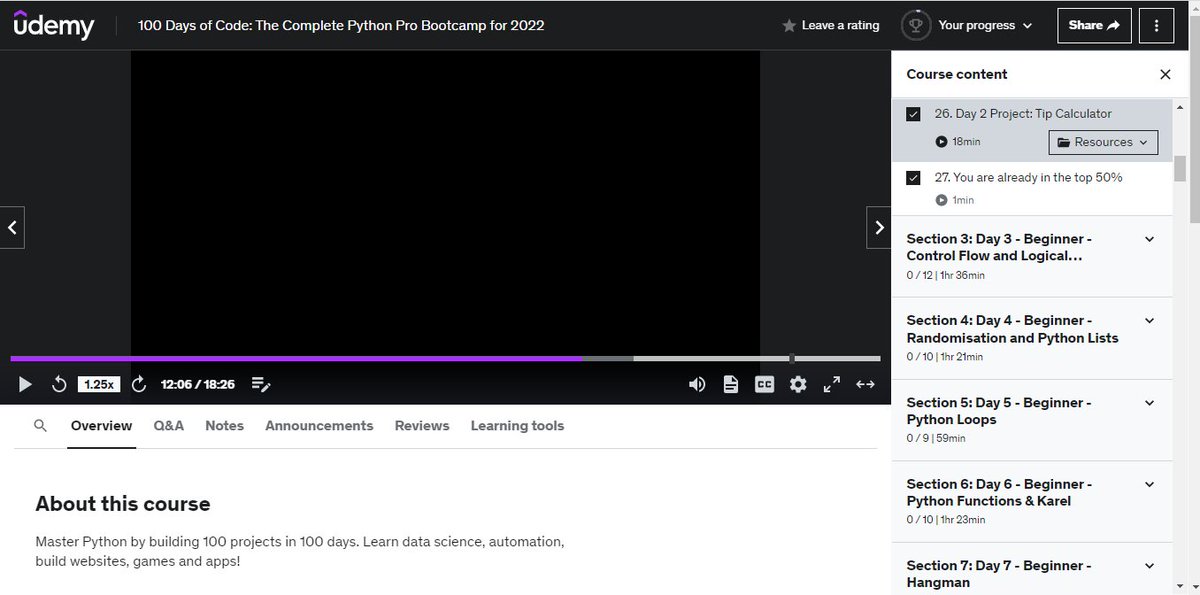 reyrinbafs's tweet photo. Hello Folks, I have complete Day 2 of the 100 Days of Code journey with this Bootcamp via Udemy by Angela Yu while Master Python by building 100 projects in 100 days.
Day 2 : BMI Cal, Tip Cal
#100daysofcodechallenge #Day2 #python #pythonprogramming #pythondeveloper #pythonlearn https://t.co/dgPPXeaJ8A