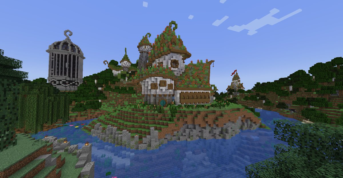Minda905's tweet image. The fairyden of Lilyrose Valley, Meadow Hills region, Corgi, Dogcraft.✨
#Minecraft #FantasyBuilds