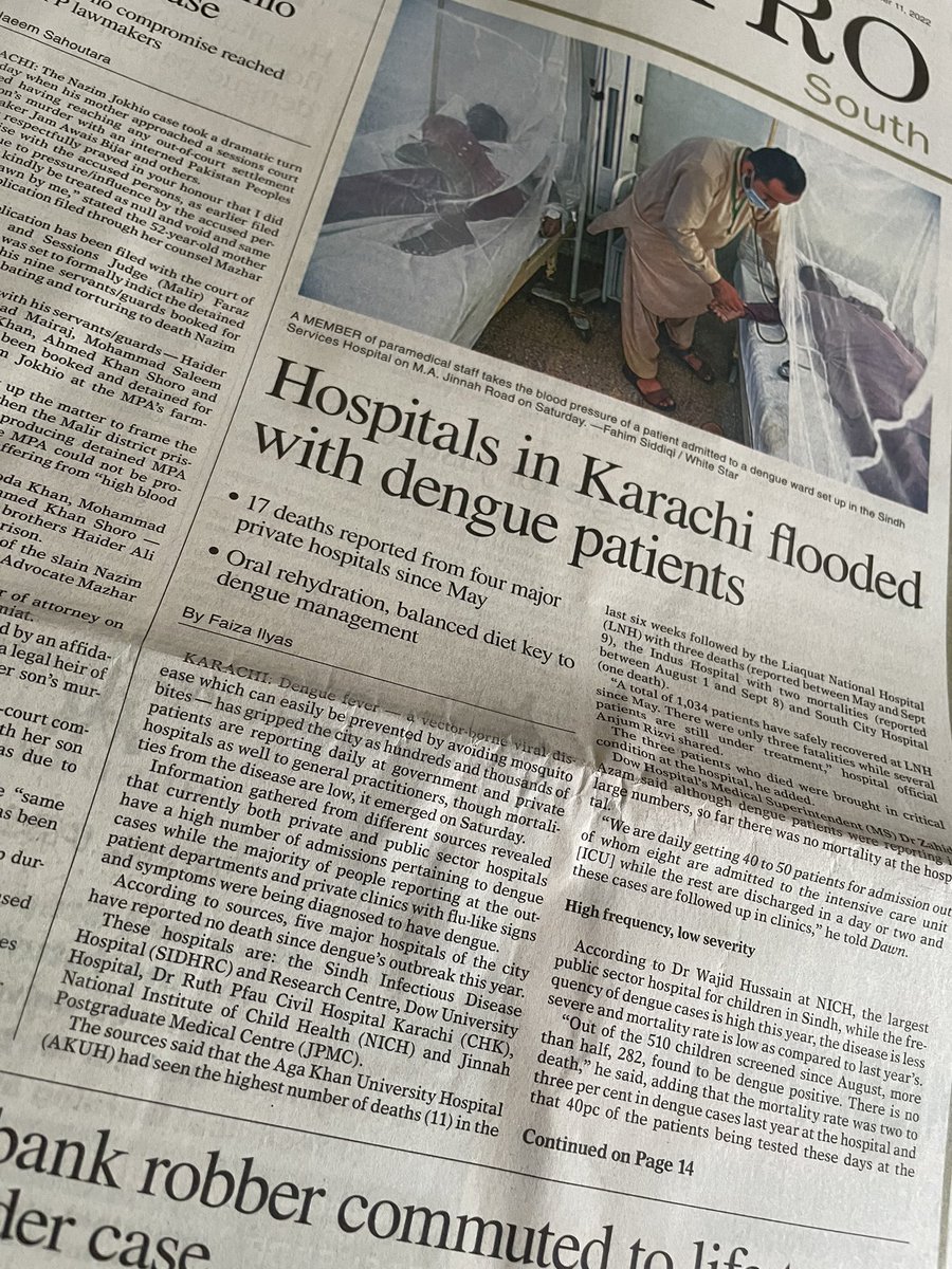 Another concerning headline #dengue ACTIVE PREVENTION is key: Wear Mosquito repellent, long sleeves as much possible, avoid being outside during peak mosquito 🦟 times (eg Maghreb), Use NETS if sleeping outside and seek early medical attention if symptoms: hydrate hydrate hydrate