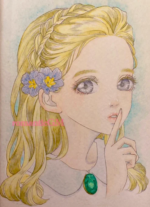 たまには着物じゃない絵も描きますこの花はプリムラという花です#透明水彩  #絵柄が好みって人にフォローされたい 