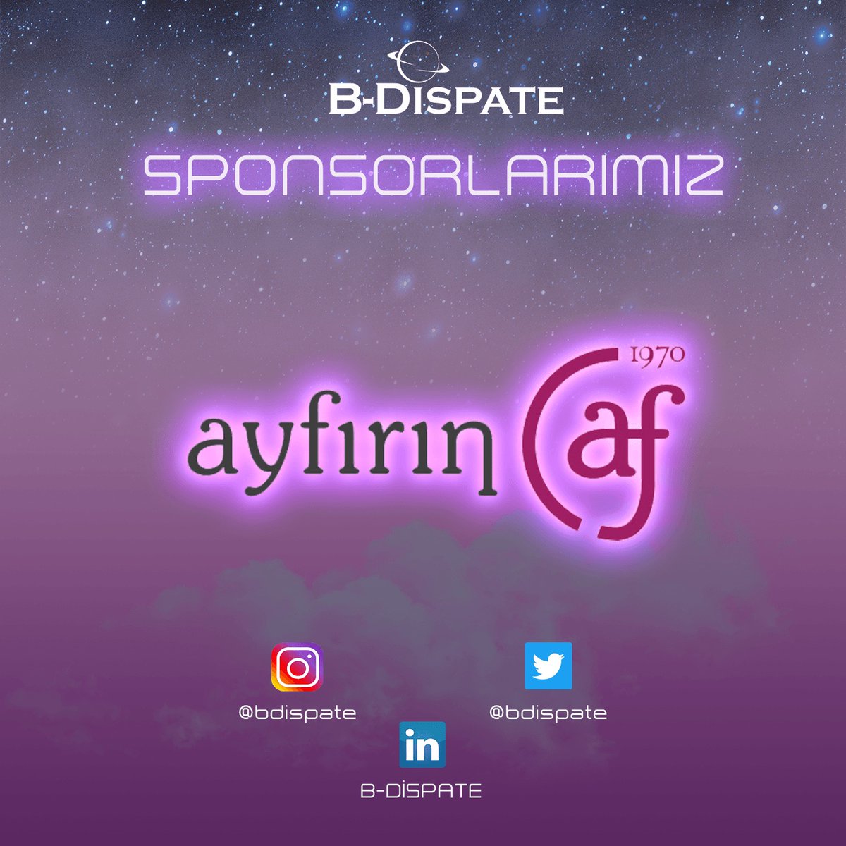 Teknofest 2022 yarışma sürecimiz boyunca yanımızda olan ve desteklerini esirgemeyen sponsorumuz sevgili Ayfırın ailesine teşekkürlerimizi sunuyoruz. #zonguldak #bdispate #bülentecevitüniversitesi #modeluydu #uydu #uzay #space #satellite #turksat #nasa #esa #tua #teknofest2022