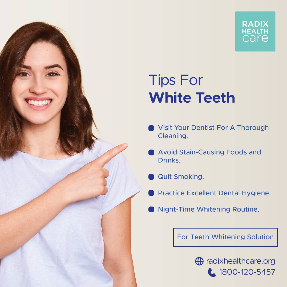 radixhealthcare's tweet image. Tips for white teeth!

To know more talk to our experts at 1800-120-5457 or visit radixhealthcare.org

#radixhealthcare #teethwithening #teeth #tooth #hospital #india #delhi