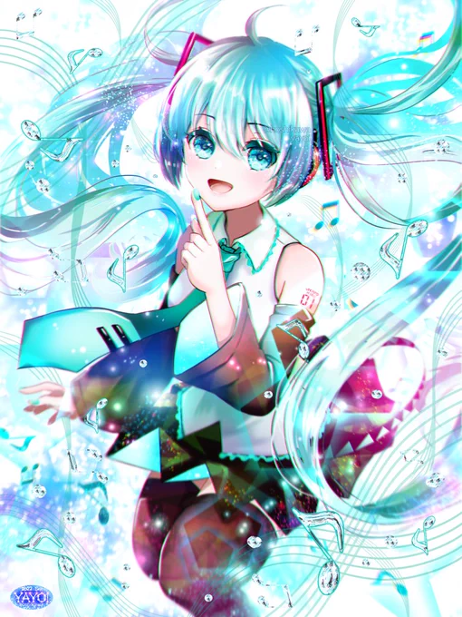 旋律の海 #ファンアート #ミク誕生祭 #ミク生誕祭 #初音ミク #VOCALOID #誕生日 #ツインテール #ibispaint  