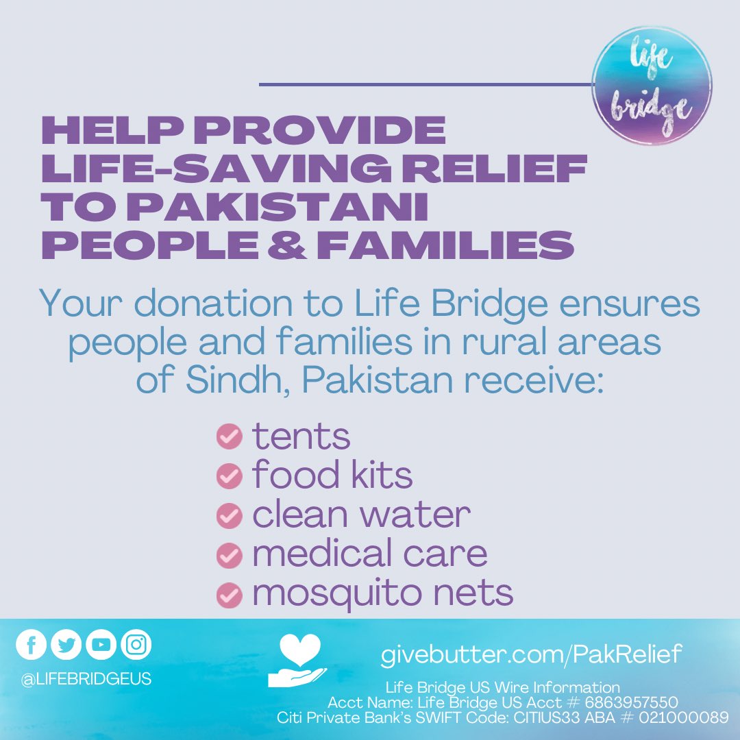 LifeBridgeUS's tweet image. Please donate. #FloodsInPakistan #PakistanFloods2022 #Sindhfloods #madadkaro #pleasehelp Donation link: givebutter.com/pl45rf