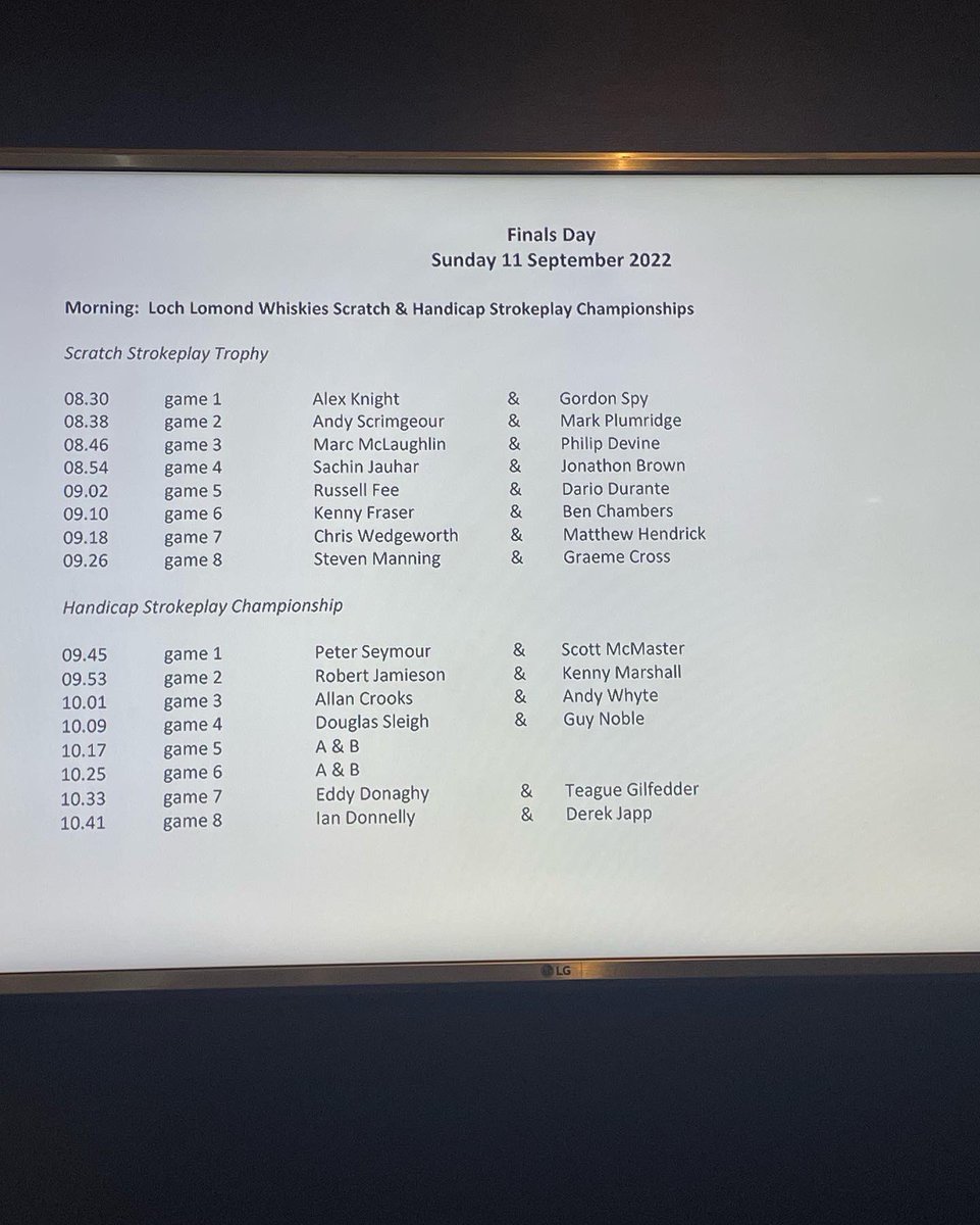 david_guthrie's tweet photo. Today is Loch Lomond Finals Day at Pollok GC.
After 3 events over the season 32 golfers have qualified for the Scratch and Handicap Finals.
Itβs a stunning day with perfect scoring conditions !
Play well everyone !π₯
#lochlomondmalts
#benlomondgin
#pollokgc https://t.co/lF8SCyiKEL