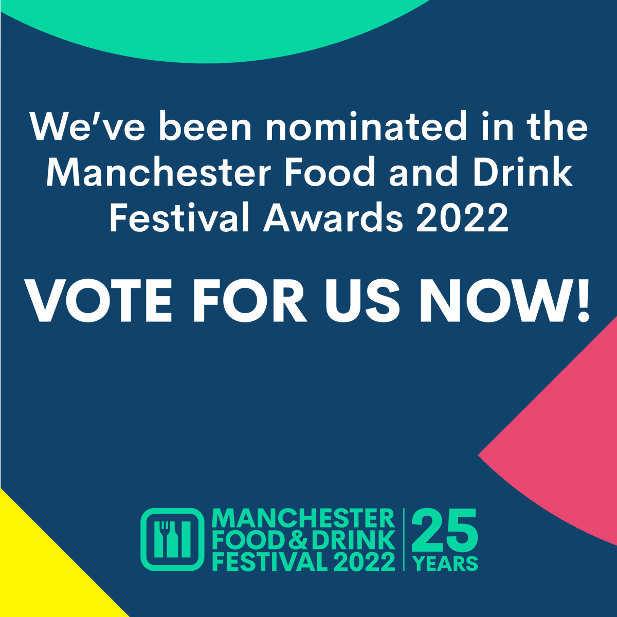 It's not too late to vote for us as Coffee Shop of the Year at the Manchester Food and Drink Festival Awards - pop a vote in for @BaratxuriBar and Ramsbottom whilst you are there too #mfdf2022