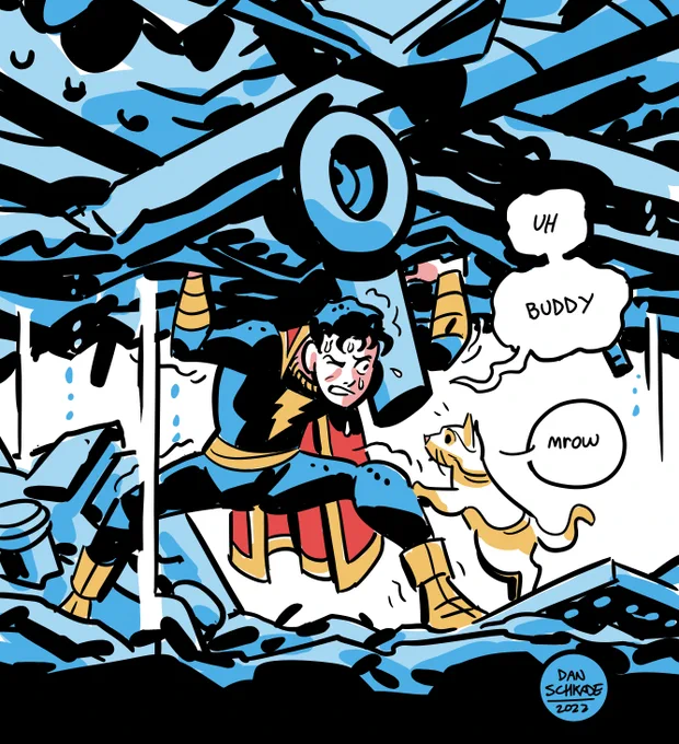 Detail: Captain Marvel Jr's Save the Cat Moment (lasting a bit longer than he'd like) 