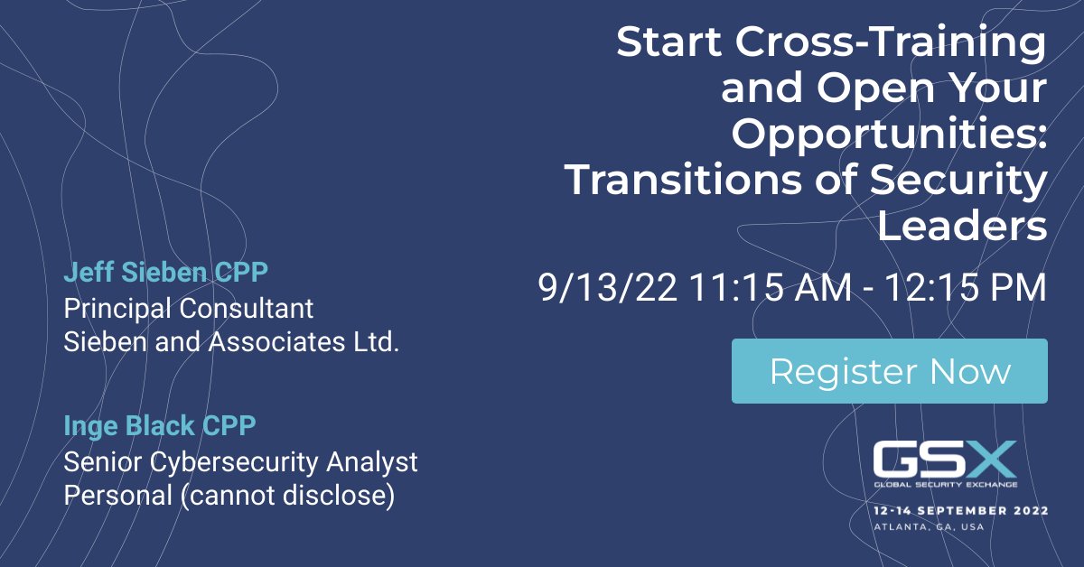 #GSX2022 <a href="/ASIS_Intl/">ASIS International</a> #SecurityLeadership #Transitions #careers 
invt.io/1txbmdkuza5