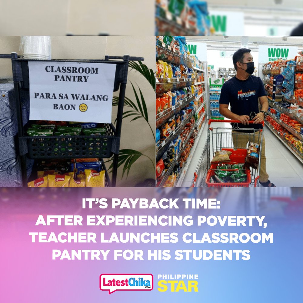 Teacher Christian Marion Obo was behind this initiative to make sure that no one from his students will be hungry during their class. bit.ly/3eFnGtI | <a href="/latest_chika/">latestchika.com</a>