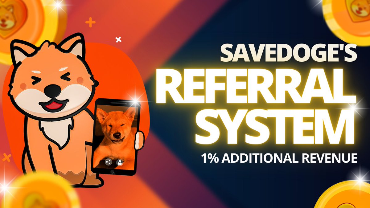 SaveDogeDex's tweet photo. SaveDoge users can exponentially increase their earnings by inviting more users to the platform and growing the user base through their referral code.

Read more about us:
https://t.co/4jQriJvUR2

Join our Telegram:
https://t.co/O2jrUmLzEs

#Doge #DogeChain #Crypto #NFT #SaveDoge https://t.co/9kPerM3zd3