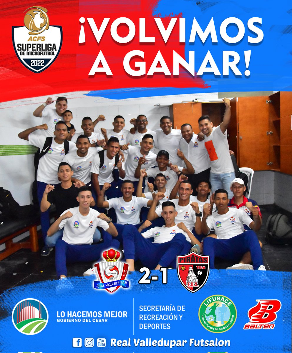 Realvalledupar's tweet photo. Real Valledupar se quedó con la victoria tras vencer (2-1) a Piratas de Tibú, actual líder del grupo A, que venía sin perder en el temporada 2022. https://t.co/AdewYsL0Cr