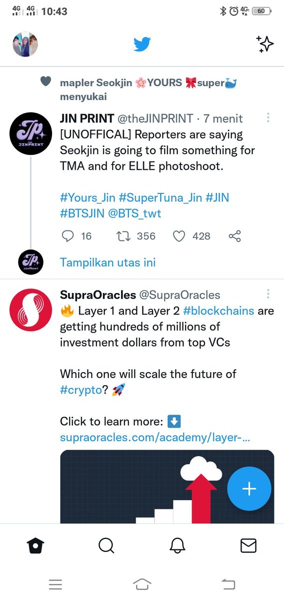 Shallmakdr's tweet photo. wow deabak #JIN #yoursjin #jinsupertuna  hati" di jalan https://t.co/n4ZuWU2yBd