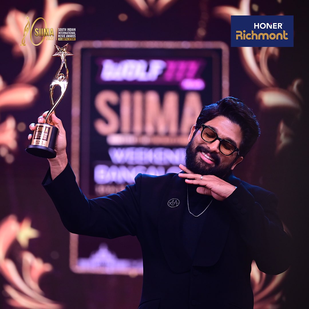 Thank you #SIIMA2022 ! Soo Blessed by the people to the best actor once again . It’s soo rare that getting it once itself is a dream &amp; when it happens twice I truly feel very fortunate . Thank you for all the love . Gratitude 🙏🏽