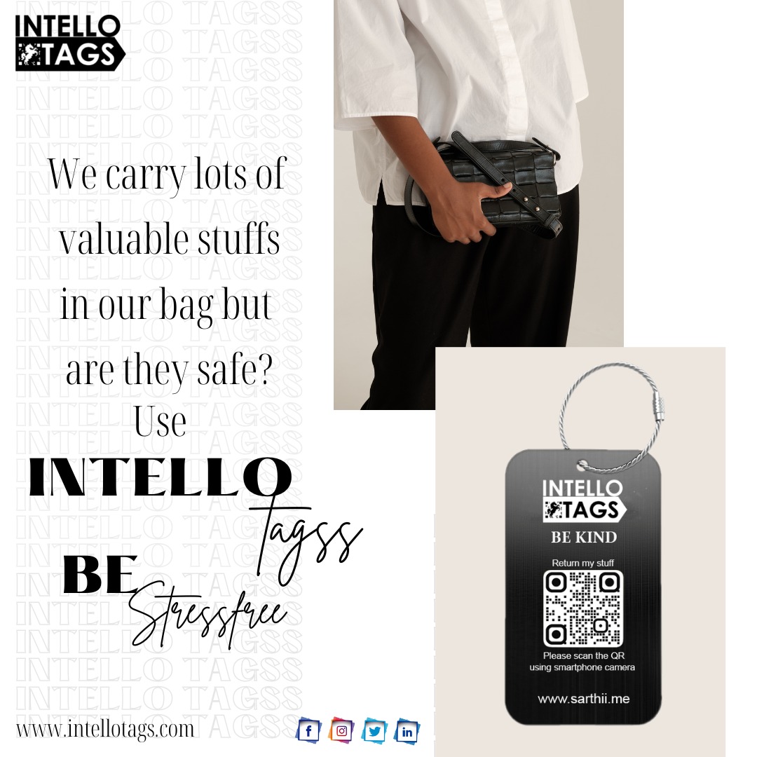 IntelloTagss's tweet photo. We carry lots of valuable stuff in our bags but are they safe?
use Intello Tagss Be Stressfree.
#bags #safety #protection #luggage #handbag #security #travelbag #purse #QRCode #luggagetag #tag #bagtags #missing #BAG #Airport #smartdevices #intellotagss #intellotags #intello https://t.co/EBPEK2RUnH