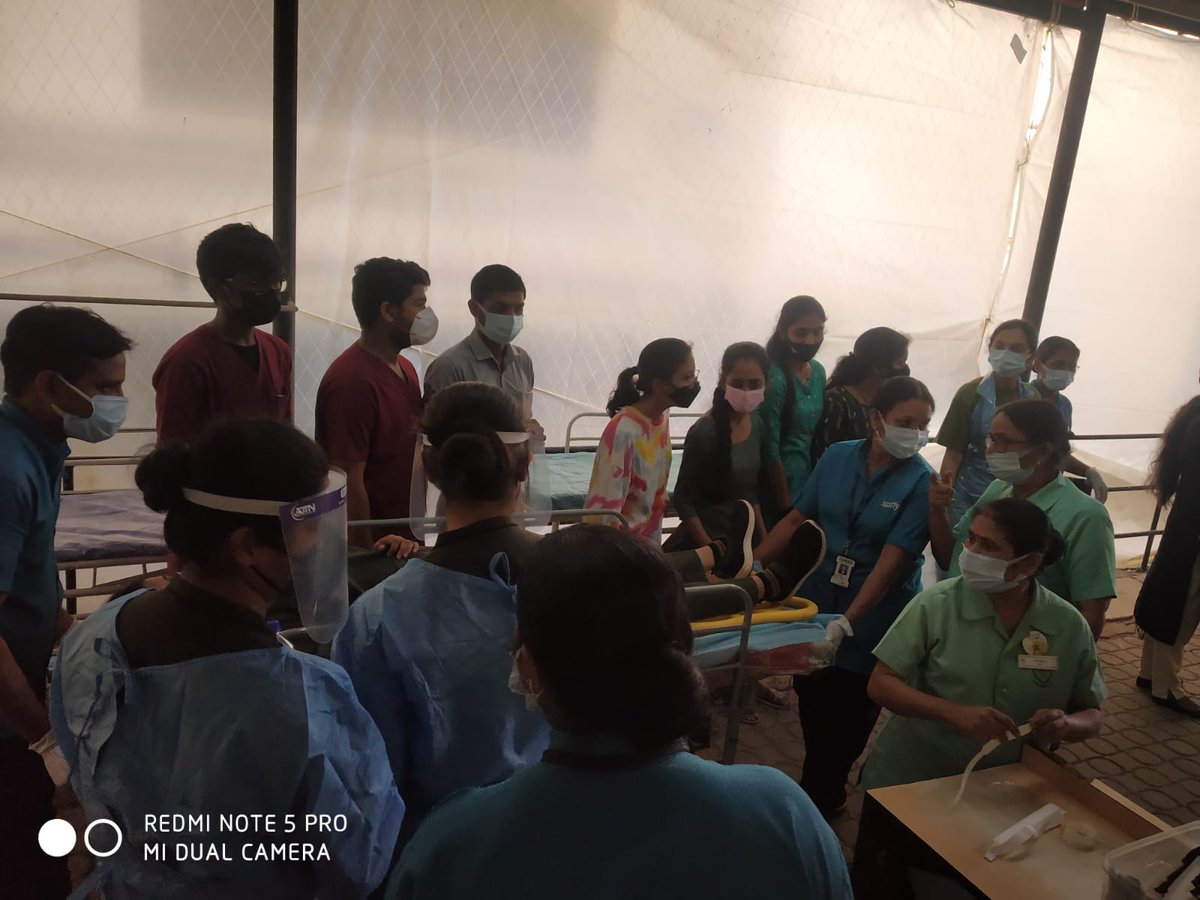 EMDManipal's tweet photo. Disaster mock drill at Emergency Medicine. 
Test and improve capability of the department and hospital by strengthening the relevant policies, plans and protocols. 
Big shoutout to the Administration team. 
Dr Kripa, Dr Deepak and Dr Rakesh taking the lead this time.
@kmc_manipal https://t.co/QAWRxAb8Mj