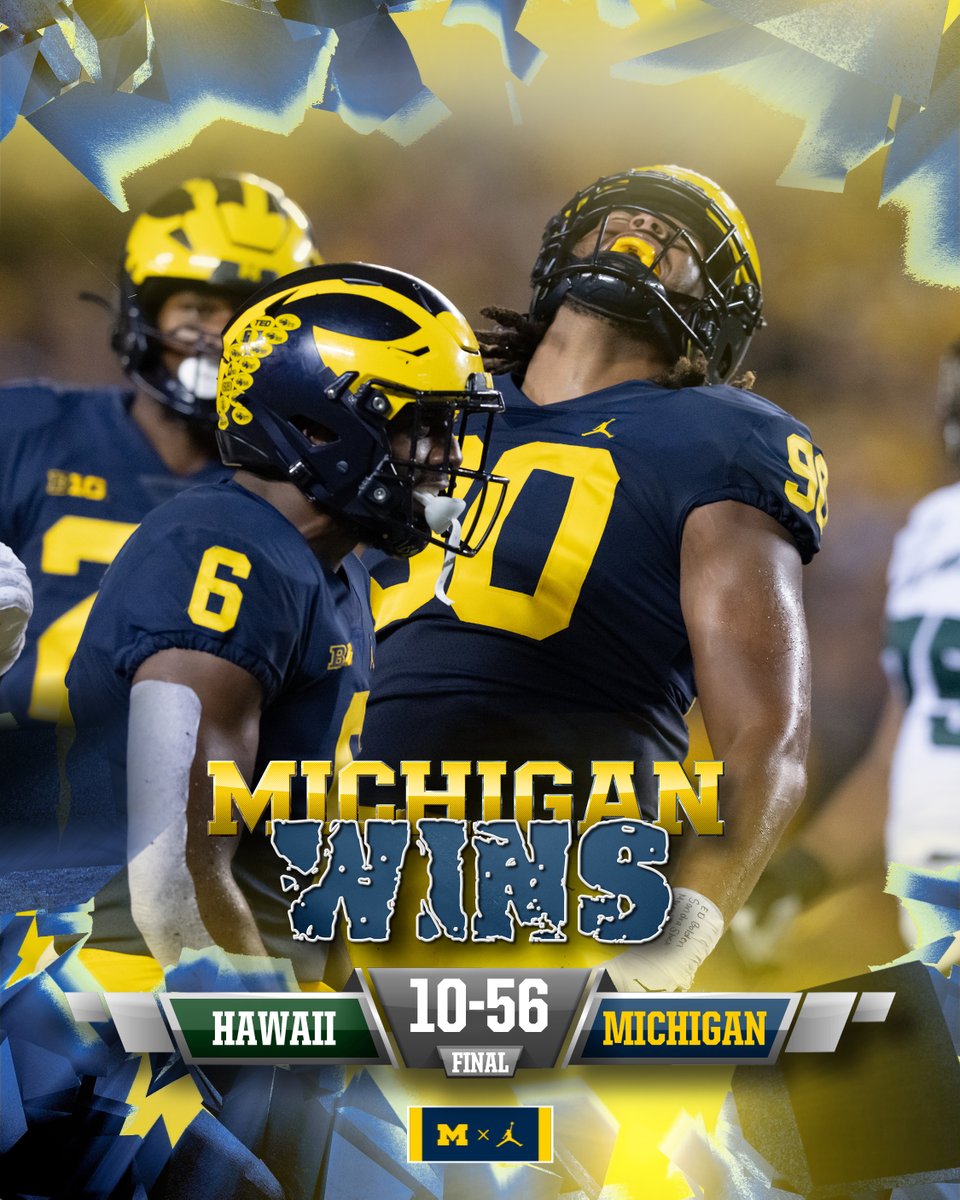 UMichFootball's tweet photo. Dub.

#GoBlue https://t.co/6z7ZQ1jcuP