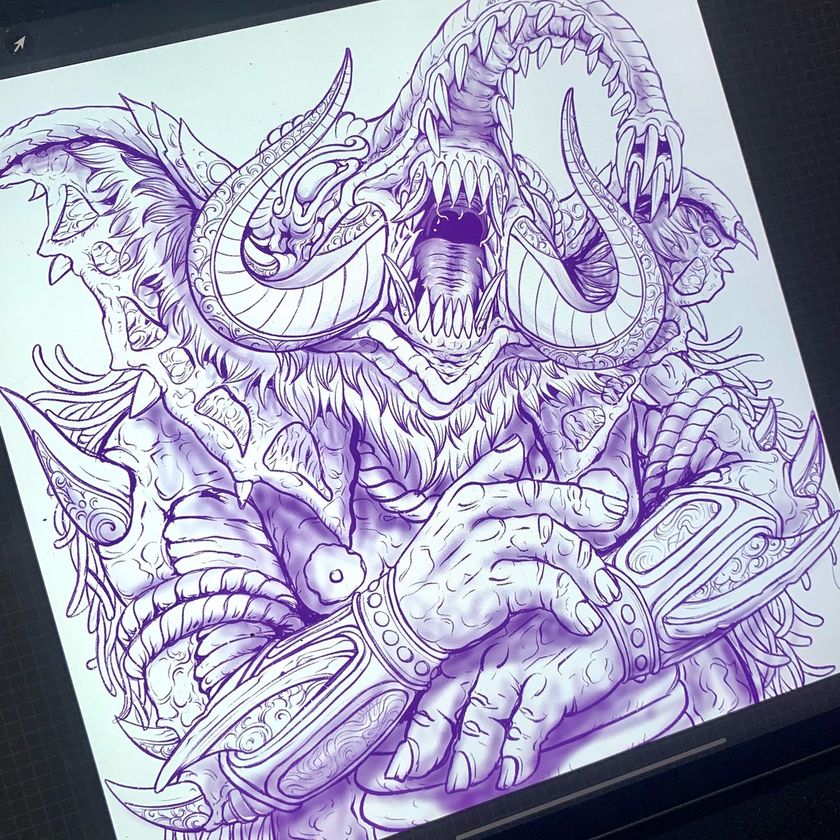 bentooart's tweet photo. gm
.
sketch of gajasura.
.
#NFT #NFTart #digitalart #NFTdrop #NFTartist #NFTcollector #FoundationNFT #monsterben #gajasura #art #illustration #nftcommunity #beast #digitalillustration #psychedelicart #darksurrealism #illustrationartists #yudabento #gobabalistudio https://t.co/YSaf0Epr8L