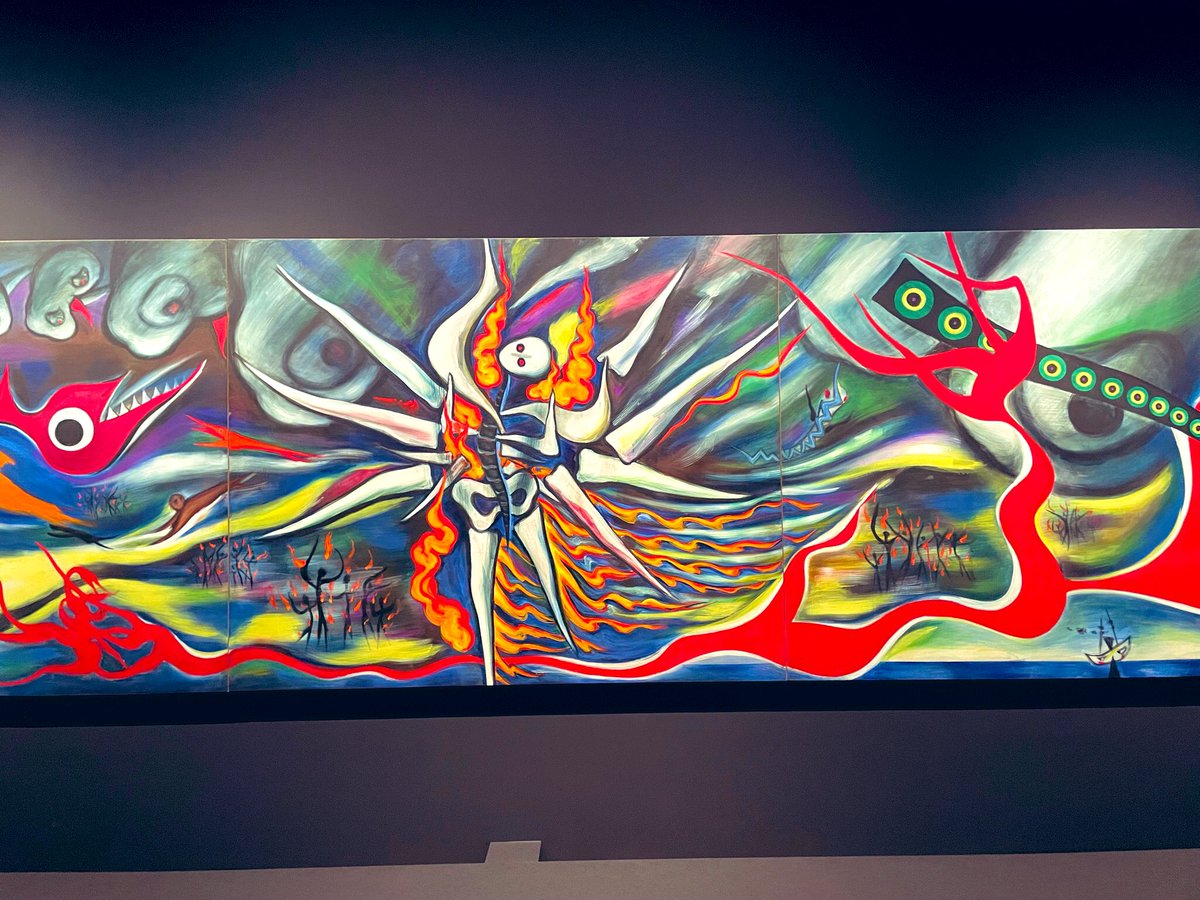 e_wtnb's tweet photo. 先日行った岡本太郎展
正直そんなに興味や知識も無かったんだけど
躍動感と迫力で圧倒されて惹き込まれてしまった…！
やっぱりスゴいわこの人…
沢山の画から色んな事を想像しては
勝手に解釈をして
感動や悲しみなどを感じてしまった… https://t.co/lRZ7qdJq4D